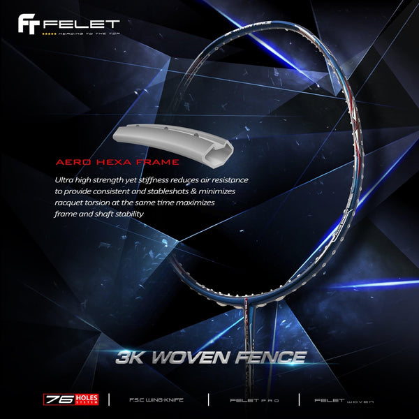 FELET 3k Woven Fence Badminton Racket