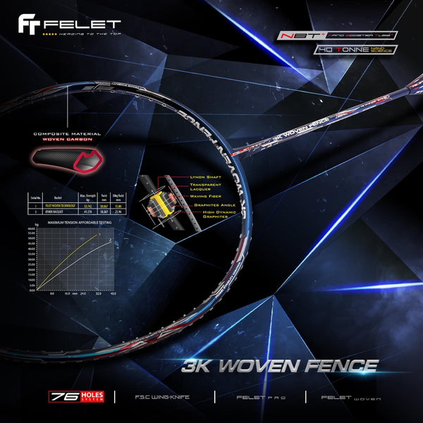 FELET 3k Woven Fence Badminton Racket
