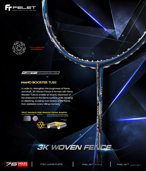 FELET 3k Woven Fence Badminton Racket