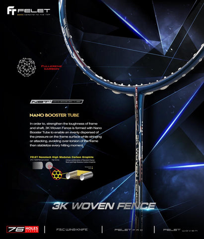 FELET 3k Woven Fence Badminton Racket